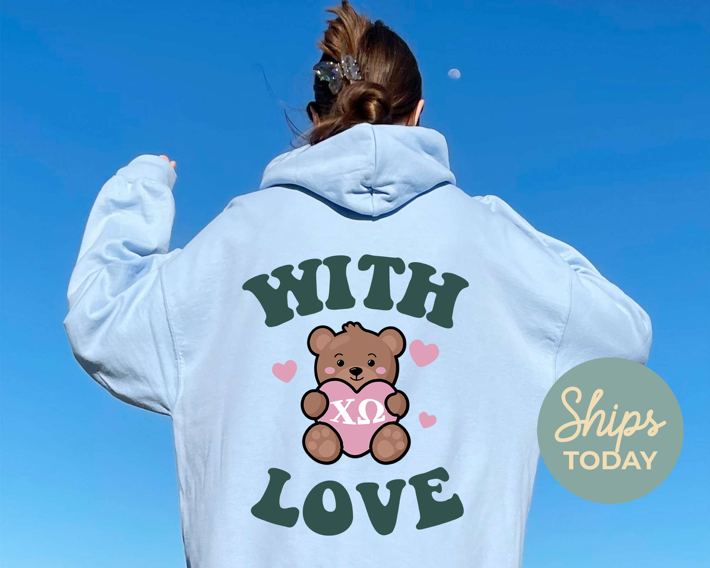 Chi Omega With Love Sorority Hoodie _ 33215g