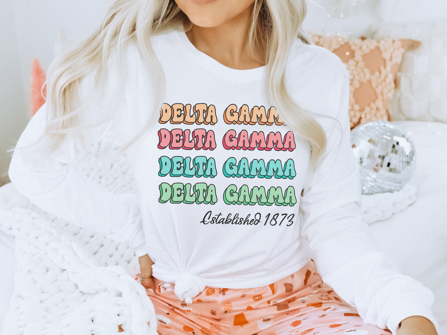Delta Gamma Lucy Sorority Long Sleeve T-shirt _ 269g
