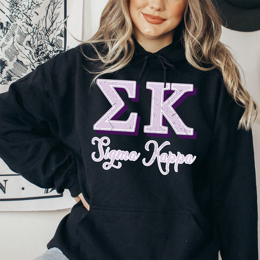 Sigma Kappa Greek Colors Sorority Hoodie _ 36091g