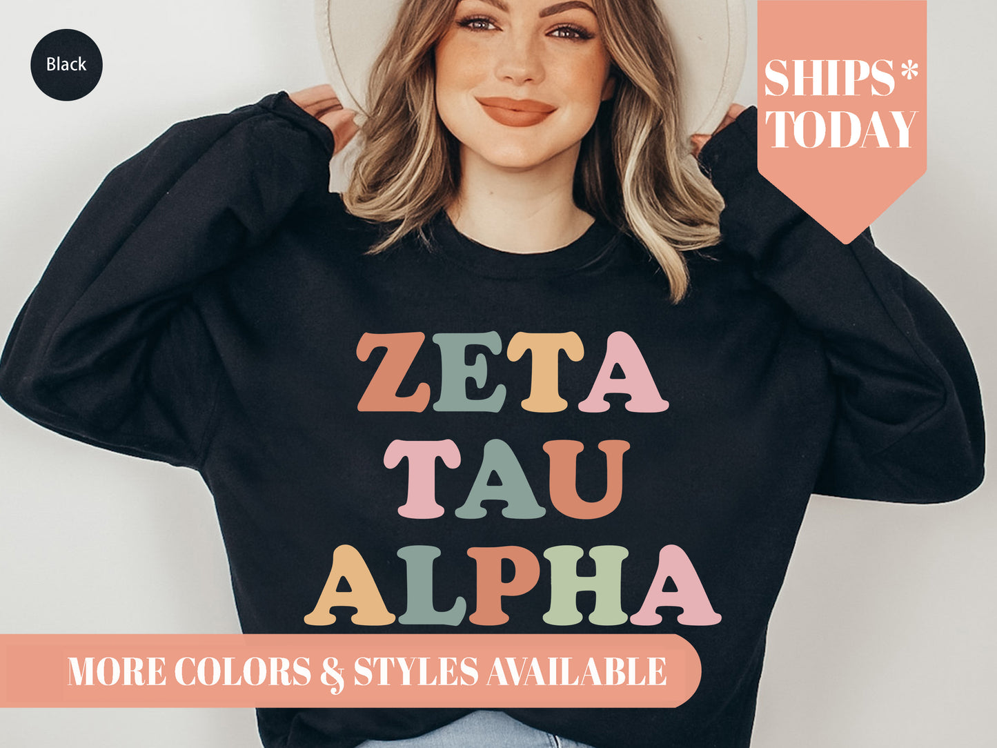 Zeta Tau Alpha Bright and Proud Sorority Sweatshirt _ 439g