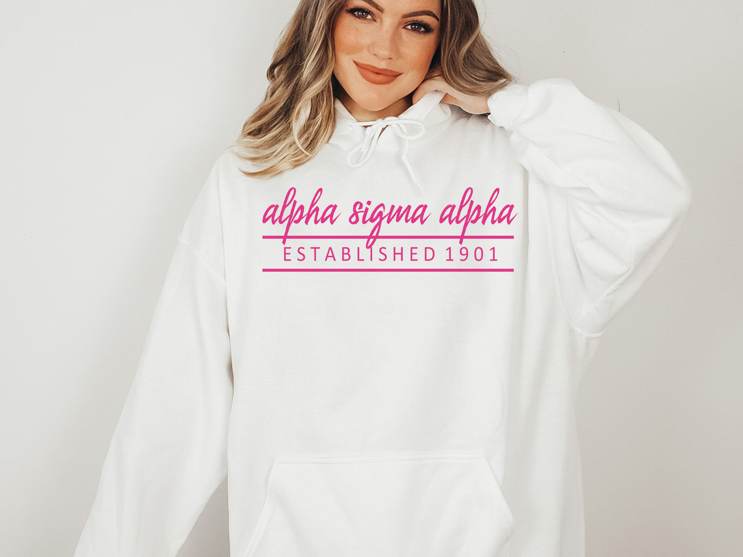 Alpha Sigma Alpha All Pink Sorority Hoodie _ 758g