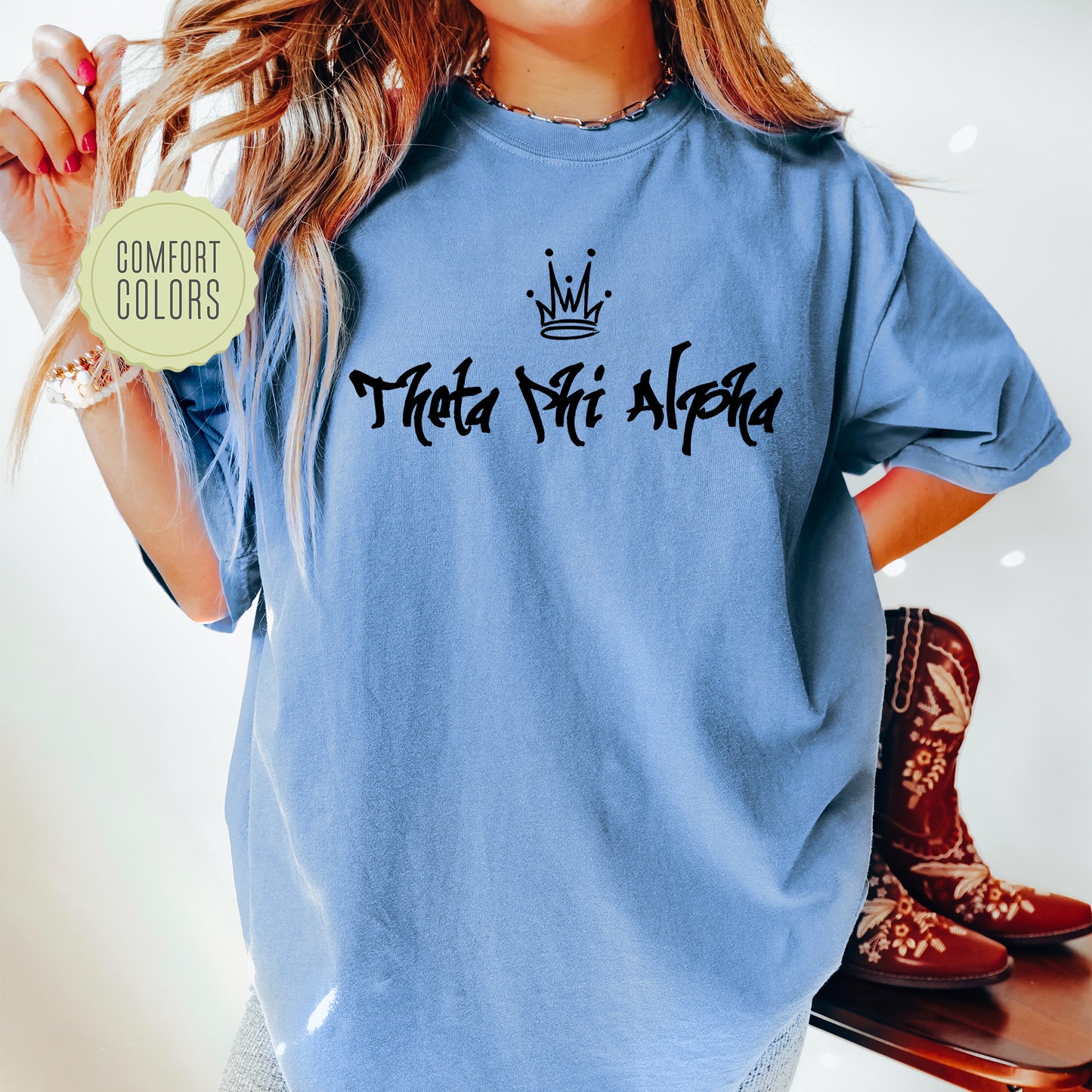Theta Phi Alpha Queen Comfort Colors Sorority T-shirt _ 2471g