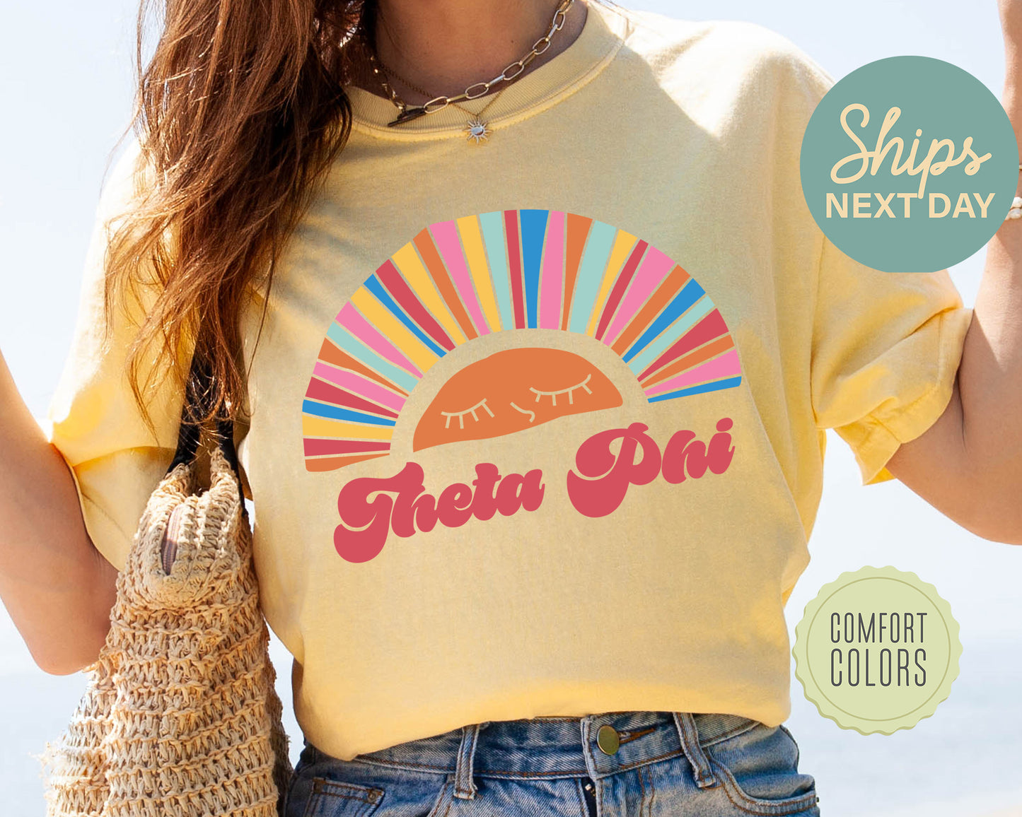 Theta Phi Alpha Sunshine Comfort Colors Sorority T-shirt _ 3331g