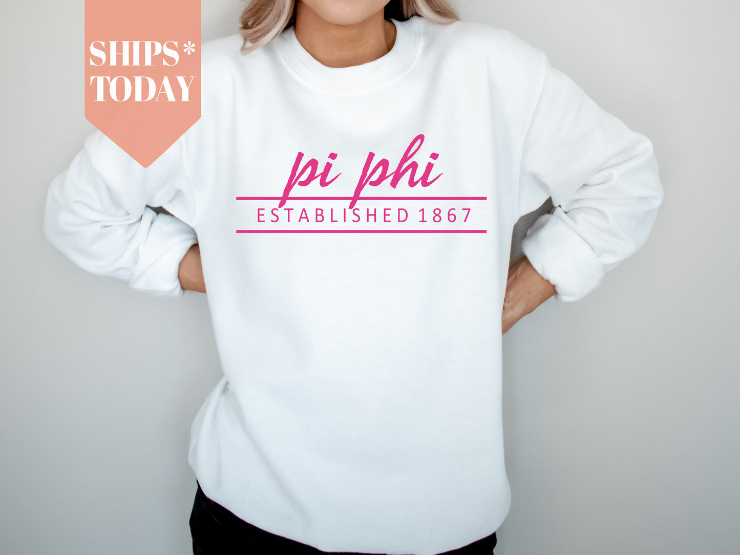 Pi Beta Phi All Pink Sorority Sweatshirt _ 772g