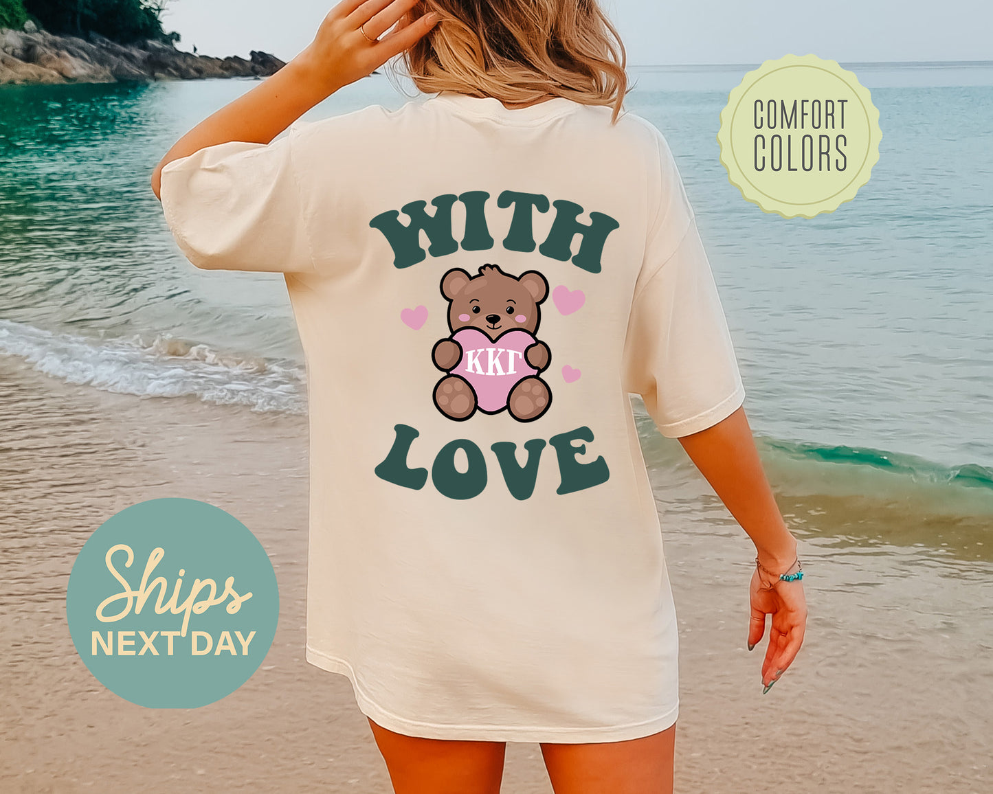 Kappa Kappa Gamma With Love Comfort Colors Sorority T-shirt _ 33223g