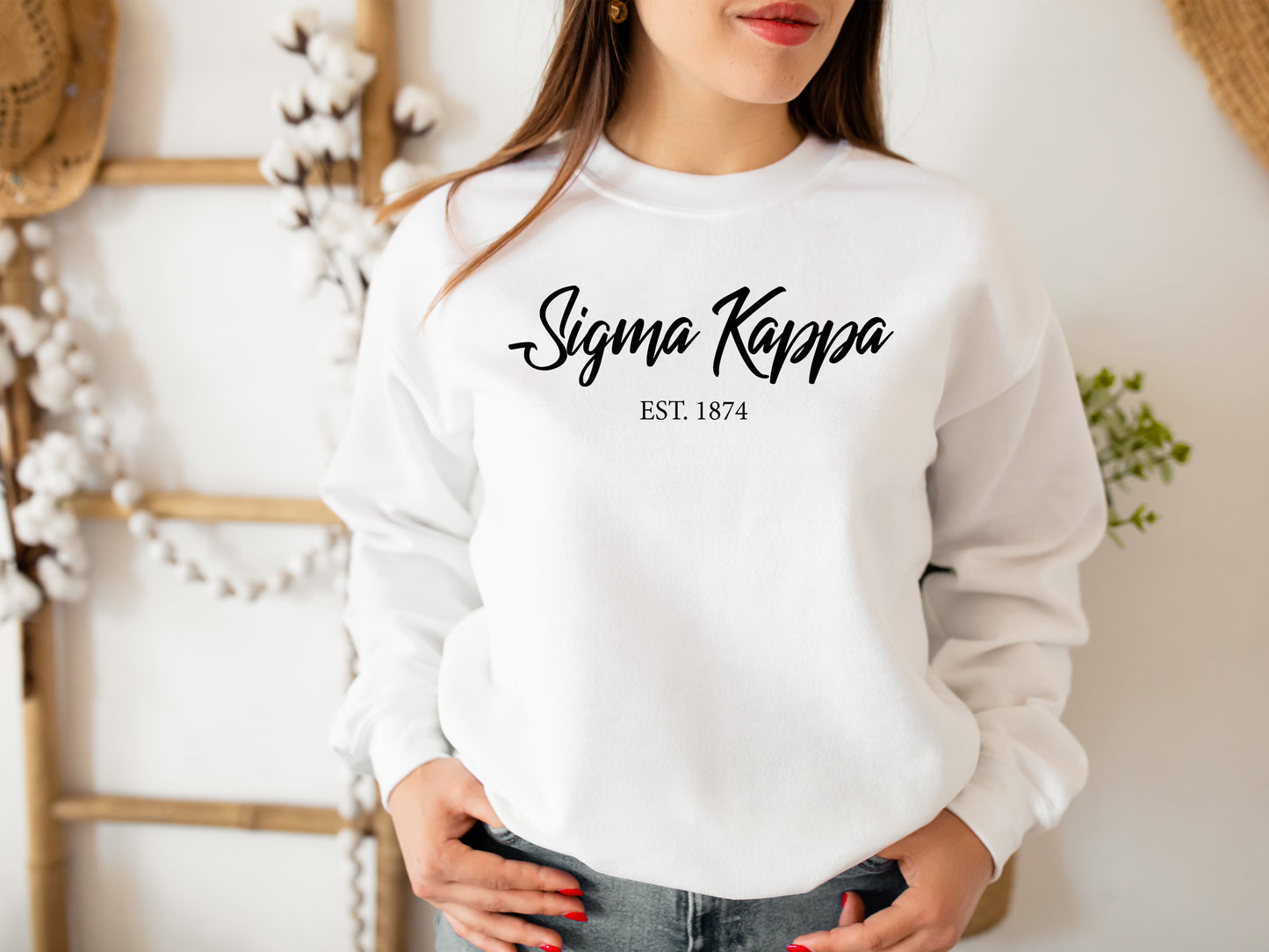 Sigma Kappa Black Flowy Sorority Sweatshirt _ 99g