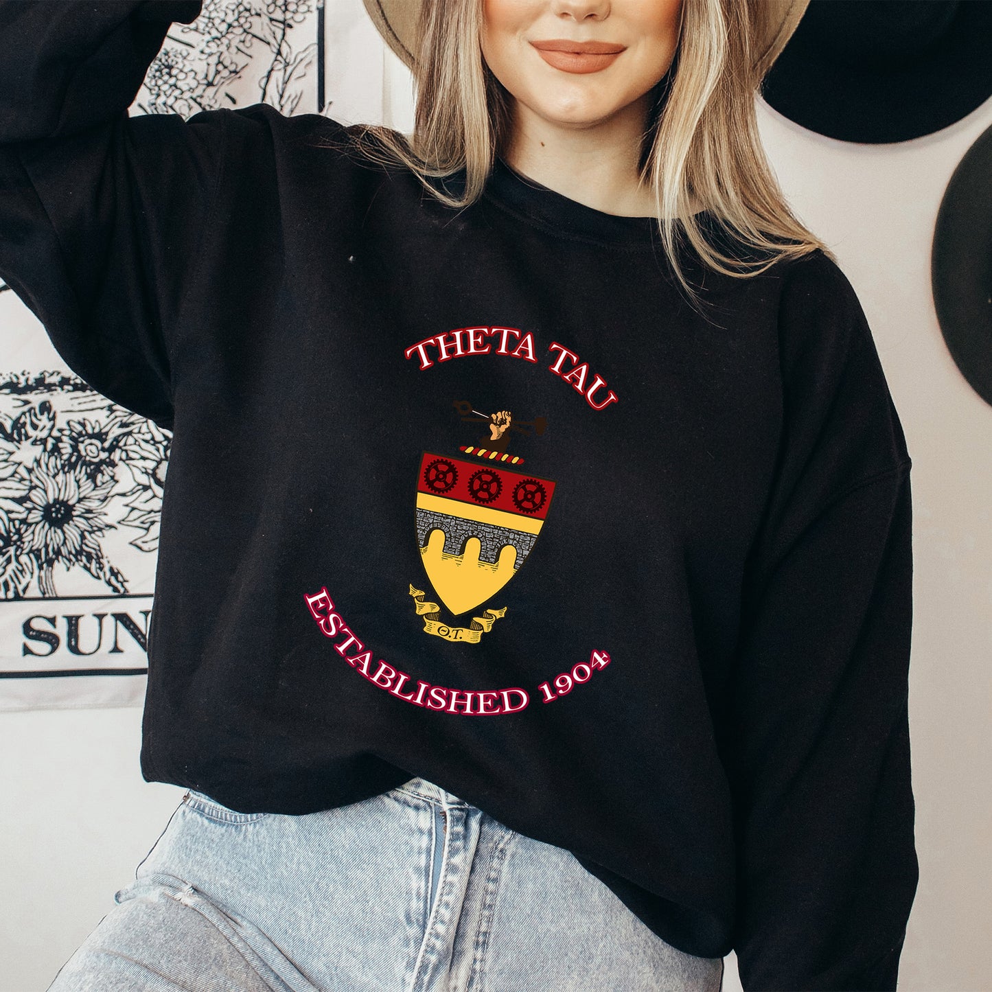 Theta Tau Iconic Insignia COED Sweatshirt _ 35678g
