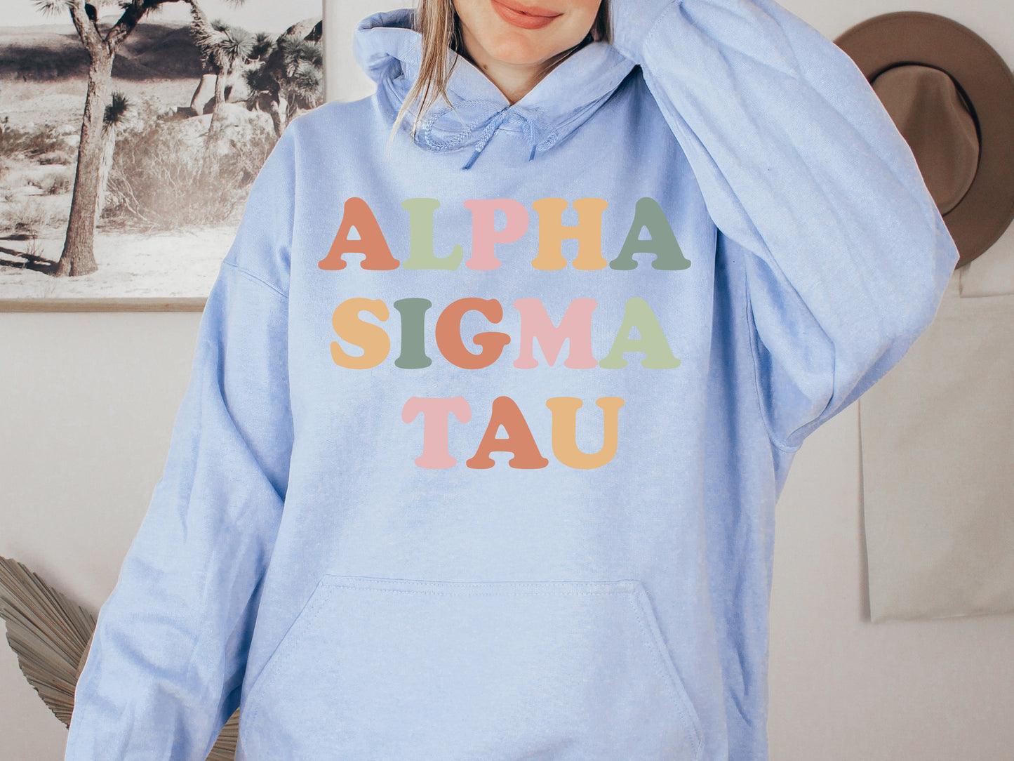 Alpha Sigma Tau Bright and Proud Sorority Hoodie _ 421g