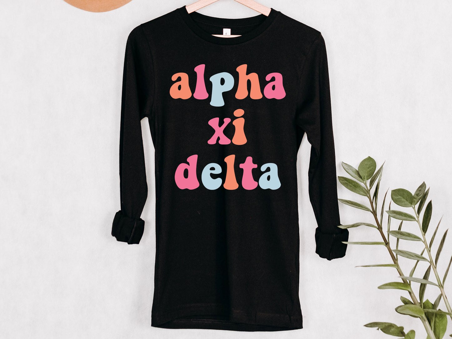 Alpha Xi Delta Vividly Vibrant Sorority Long Sleeve T-shirt _ 3157g