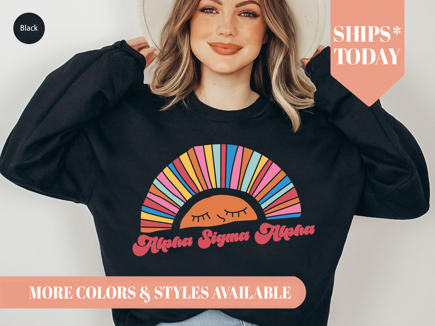 Alpha Sigma Alpha Sunshine Sorority Sweatshirt _ 3313g