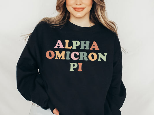 Alpha Omicron Pi Bright and Proud Sorority Sweatshirt _ 418g