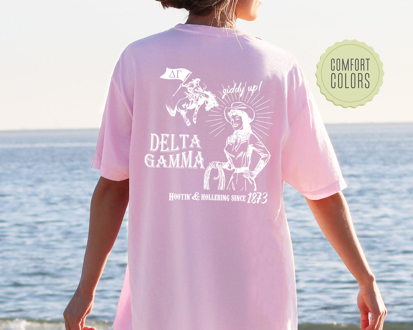 Delta Gamma Howdy Cowgirl Comfort Colors Sorority T-shirt _ 35370g