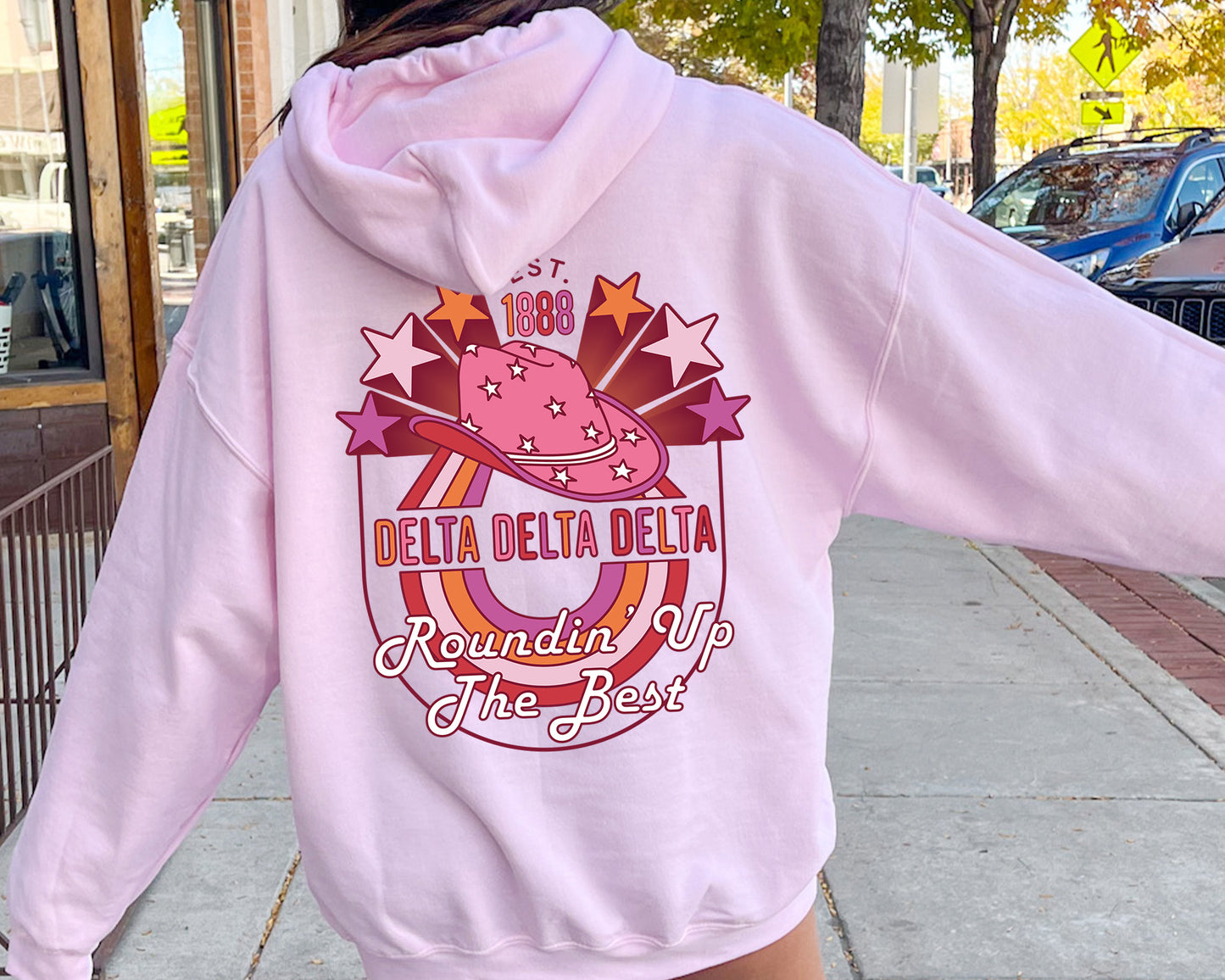 Delta Delta Delta Roundin' up the Best Sorority Hoodie _ 32904g