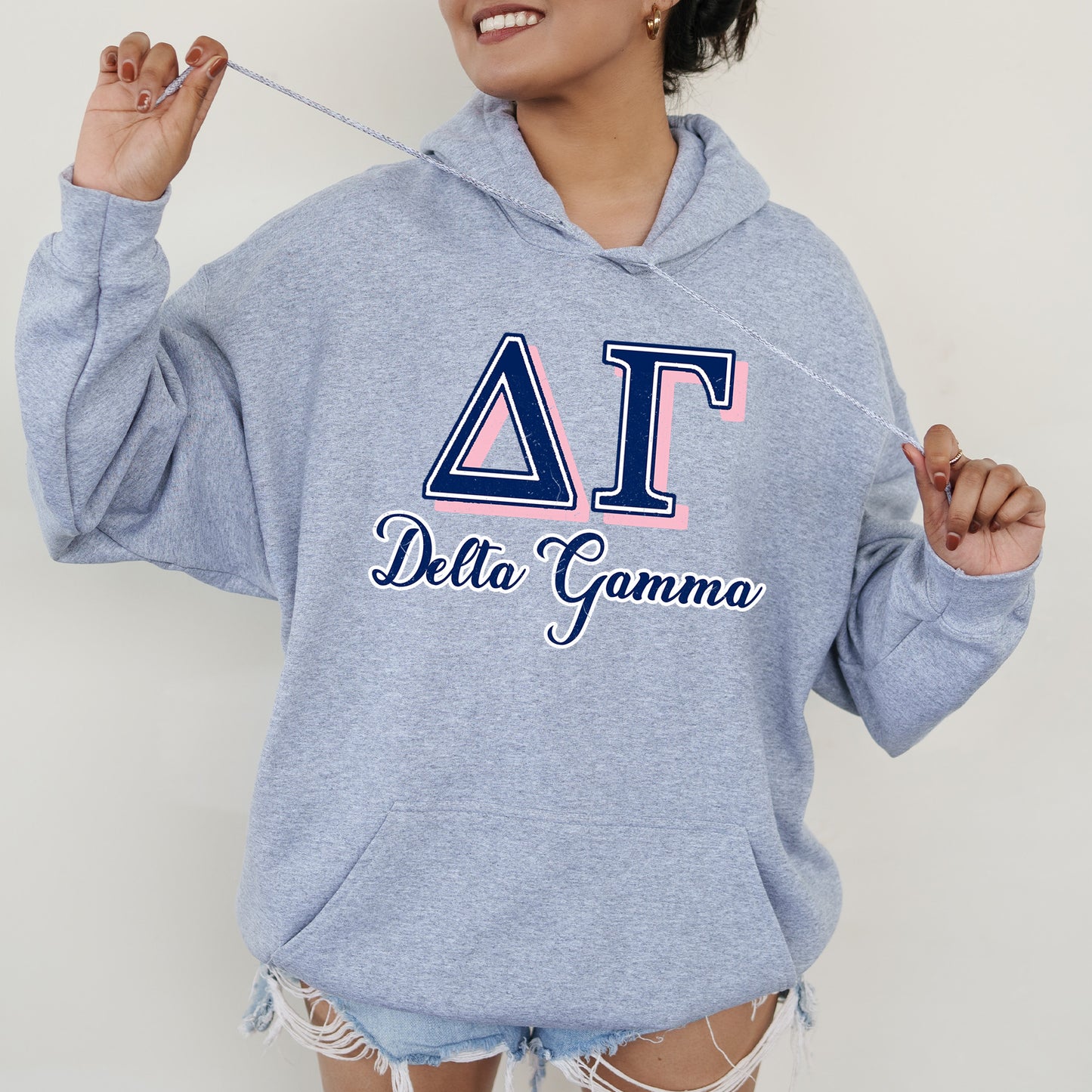 Delta Gamma Greek Colors Sorority Hoodie _ 36080g