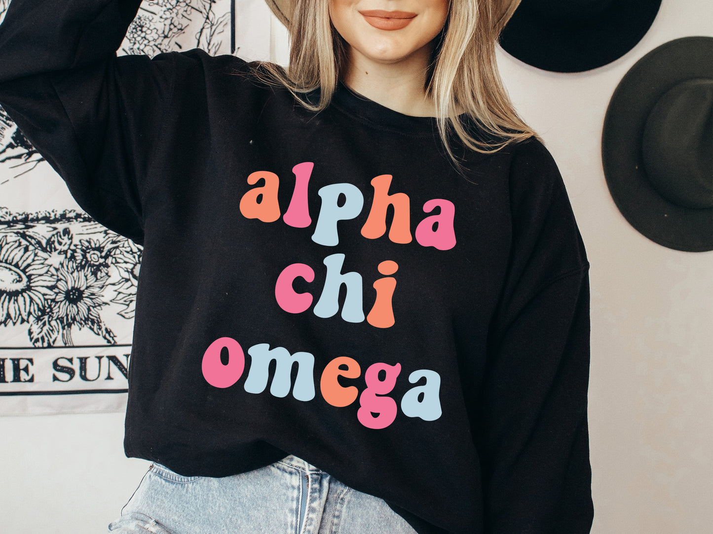 Alpha Chi Omega Vividly Vibrant Sorority Sweatshirt _ 3149g