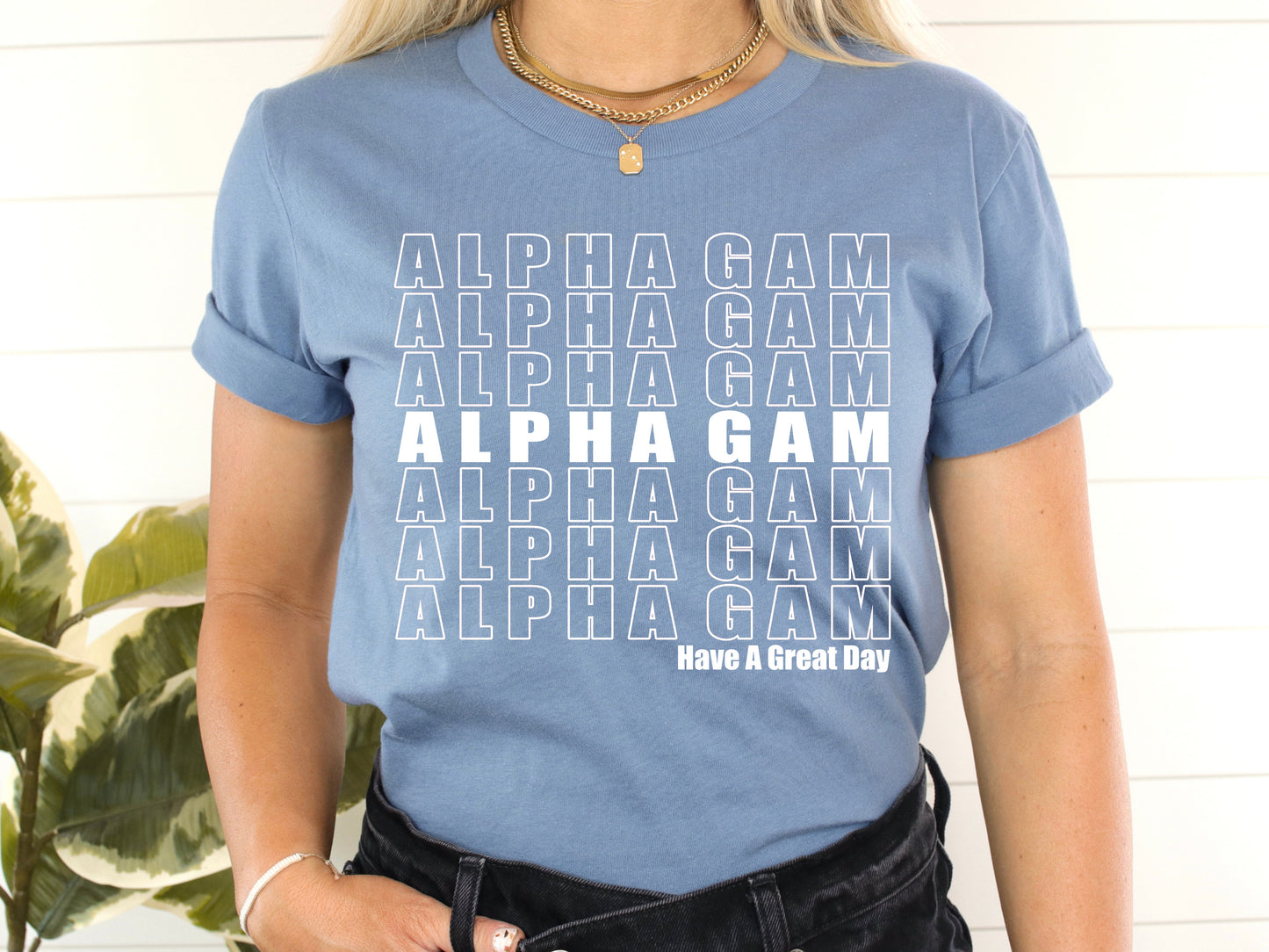 Alpha Gamma Delta Have a Great Day Sorority T-shirt _ 2111g