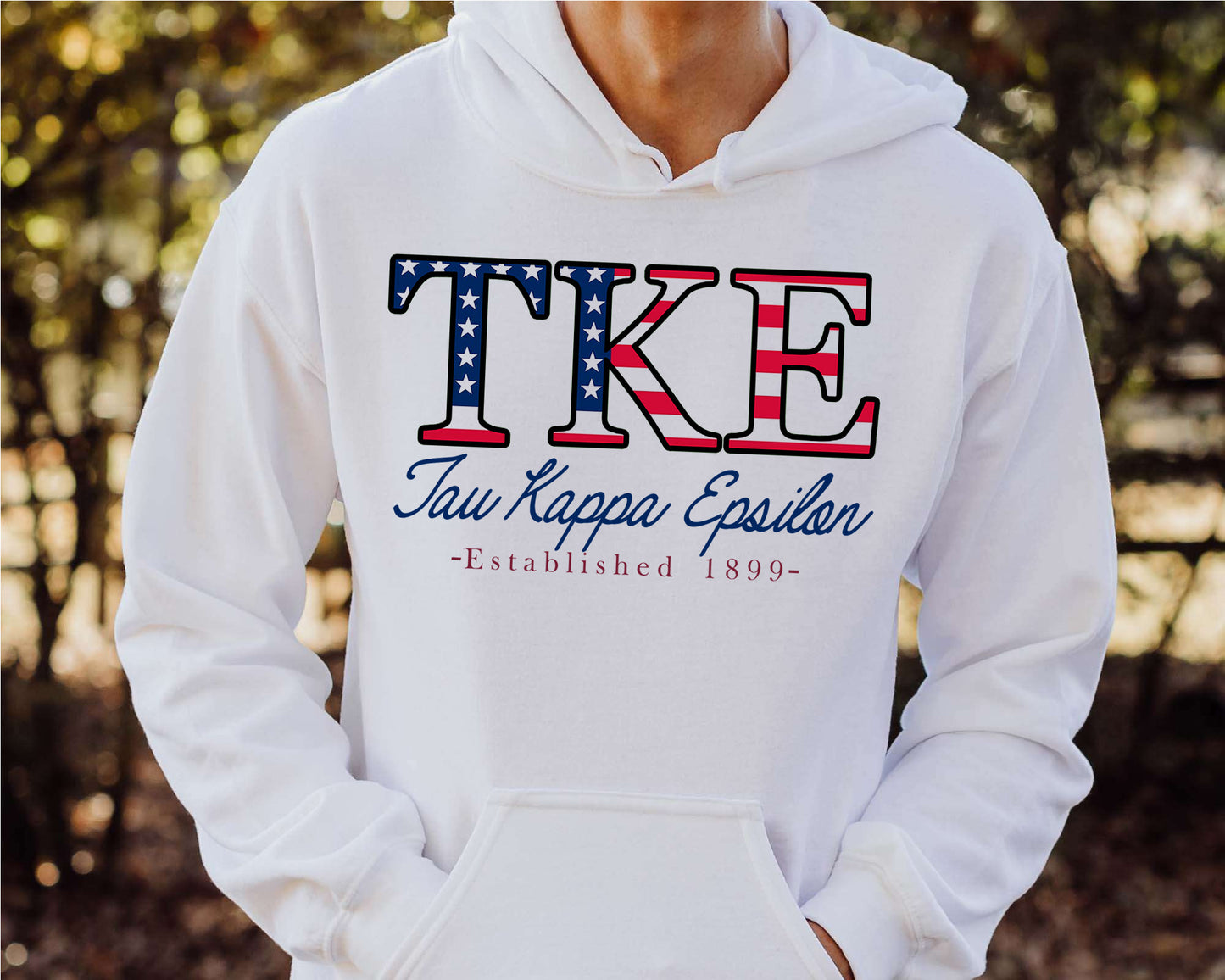 Tau Kappa Epsilon American Flag Letters Fraternity Hoodie _ 1180g