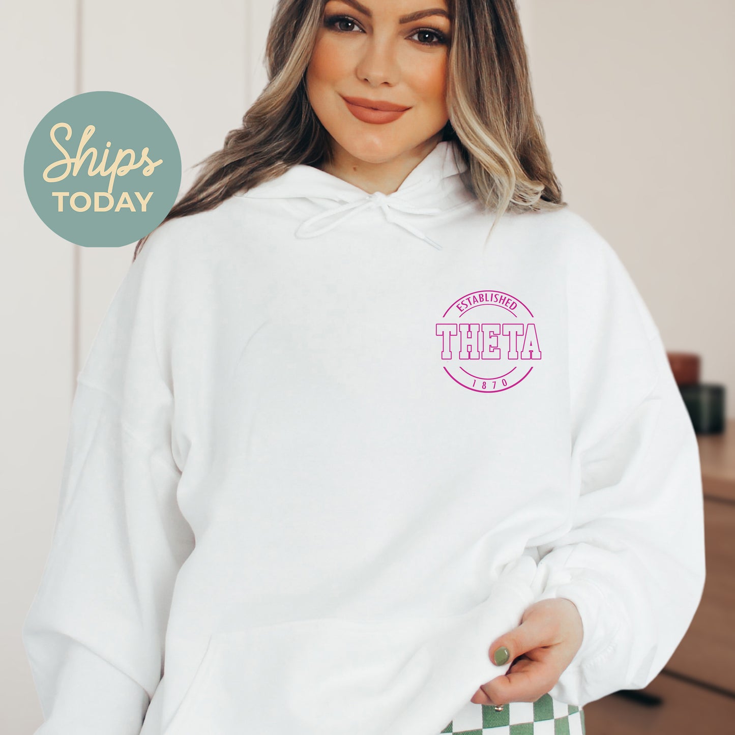 Kappa Alpha Theta Stamped Sorority Hoodie _ 39127g