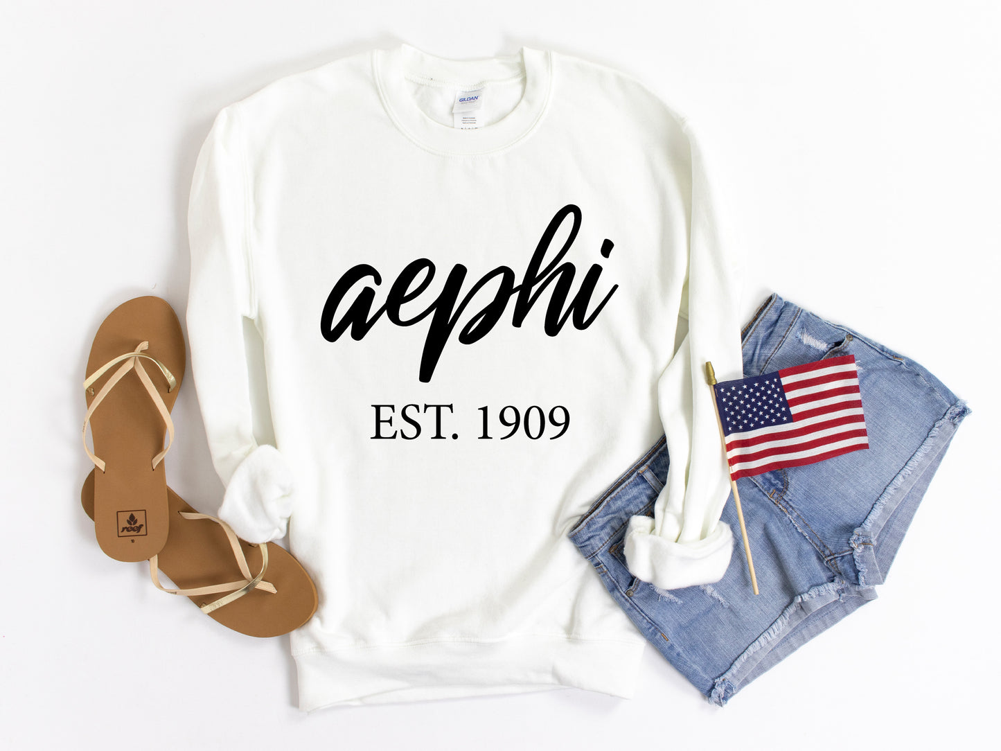Alpha Epsilon Phi Black Flowy Sorority Sweatshirt _ 79g