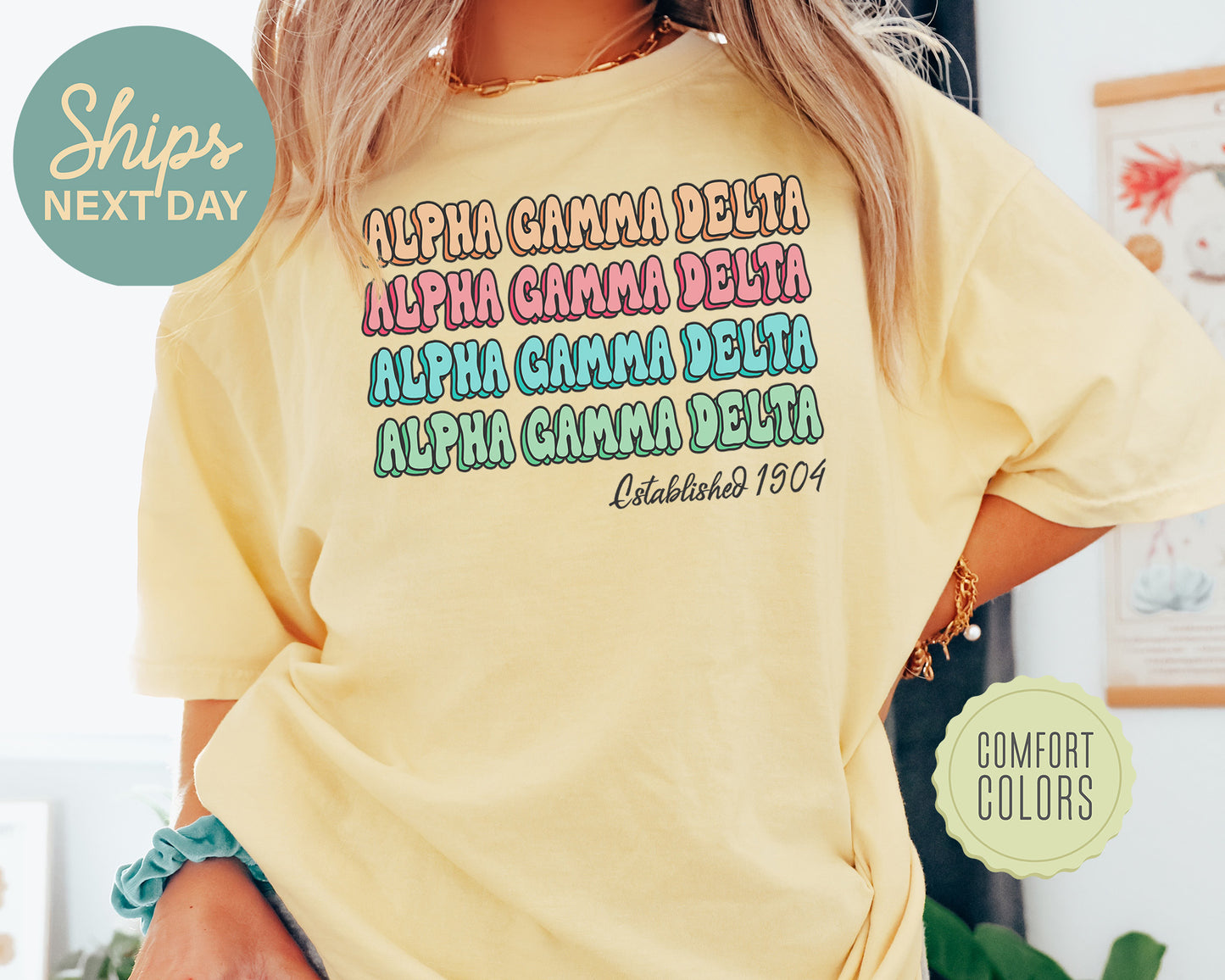 Alpha Gamma Delta Lucy Comfort Colors Sorority T-shirt _ 261g