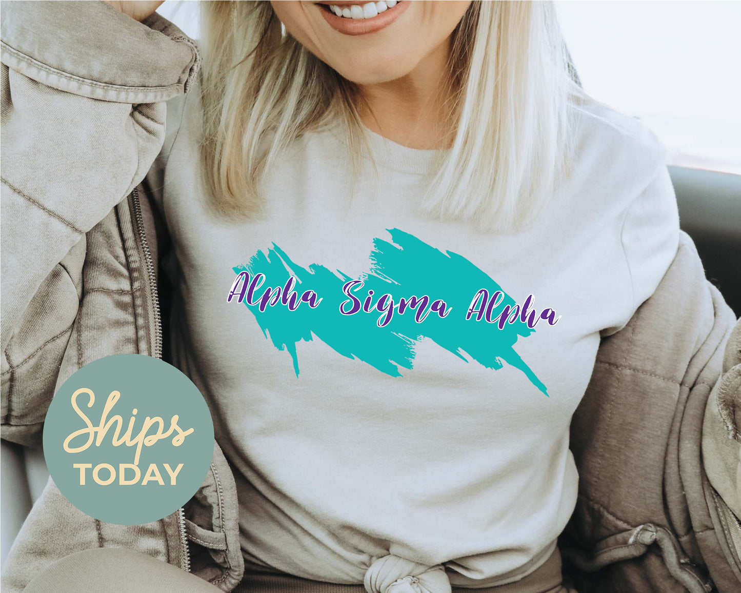 Alpha Sigma Alpha Paint Party Sorority T-shirt _ 4478g