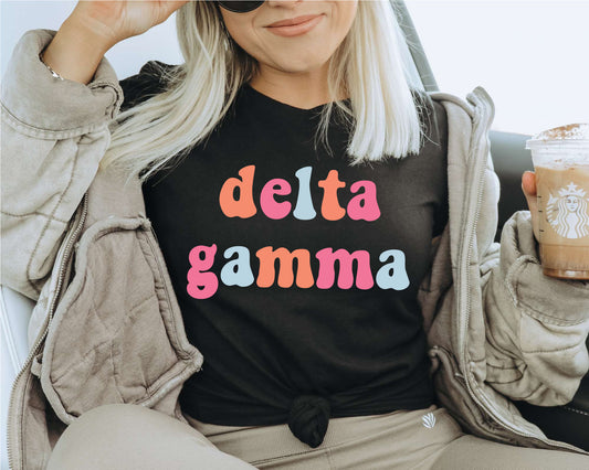 Delta Gamma Vividly Vibrant Sorority T-shirt _ 3160g