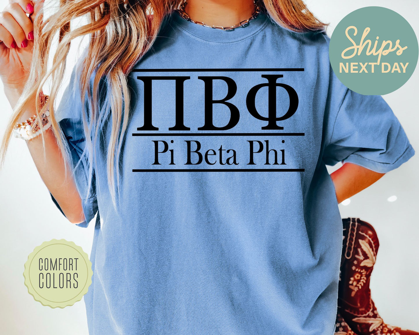Pi Beta Phi Bold Statement Comfort Colors Sorority T-shirt _ 304g
