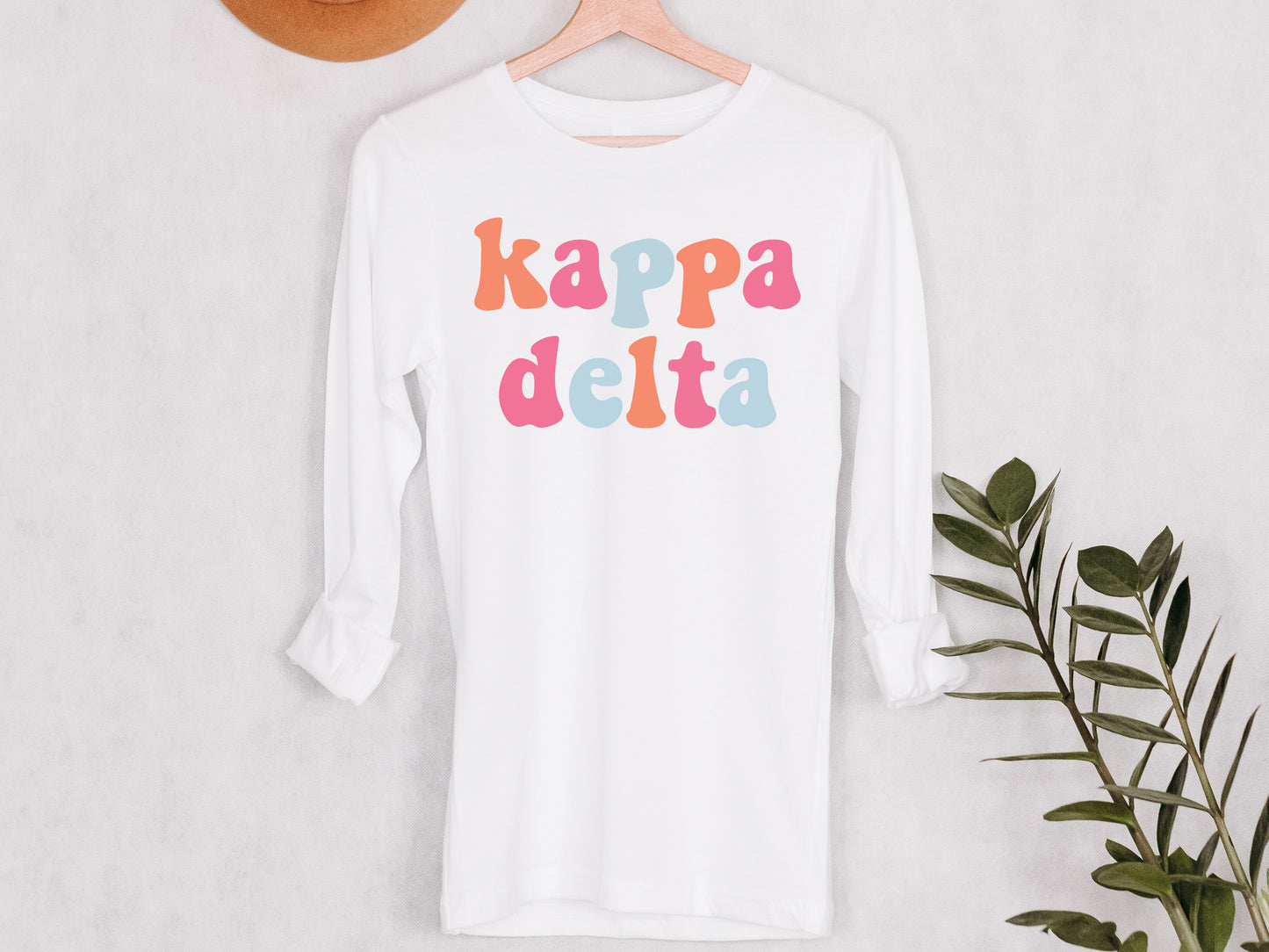 Kappa Delta Vividly Vibrant Sorority Long Sleeve T-shirt _ 3165g