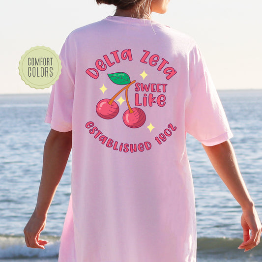 Delta Zeta Sweet Like Cherry Comfort Colors Sorority T-shirt _ 32042g