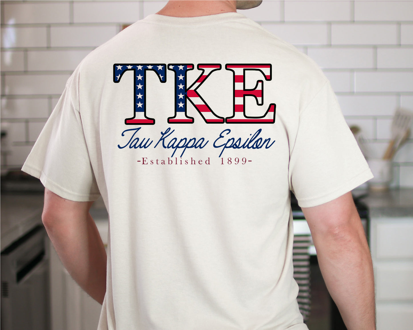 Tau Kappa Epsilon USA Flag Letters Fraternity T-shirt _ 33449g