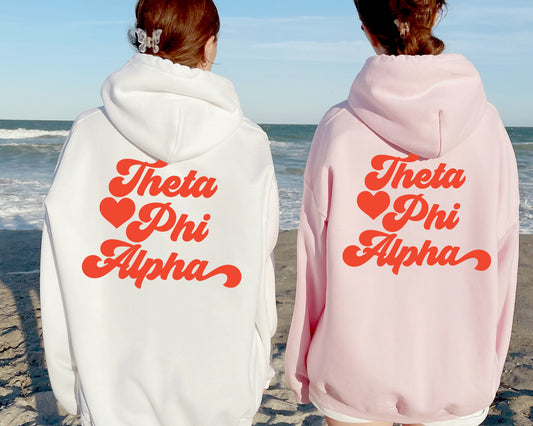 Theta Phi Alpha Red Heart Sorority Hoodie _ 33370g
