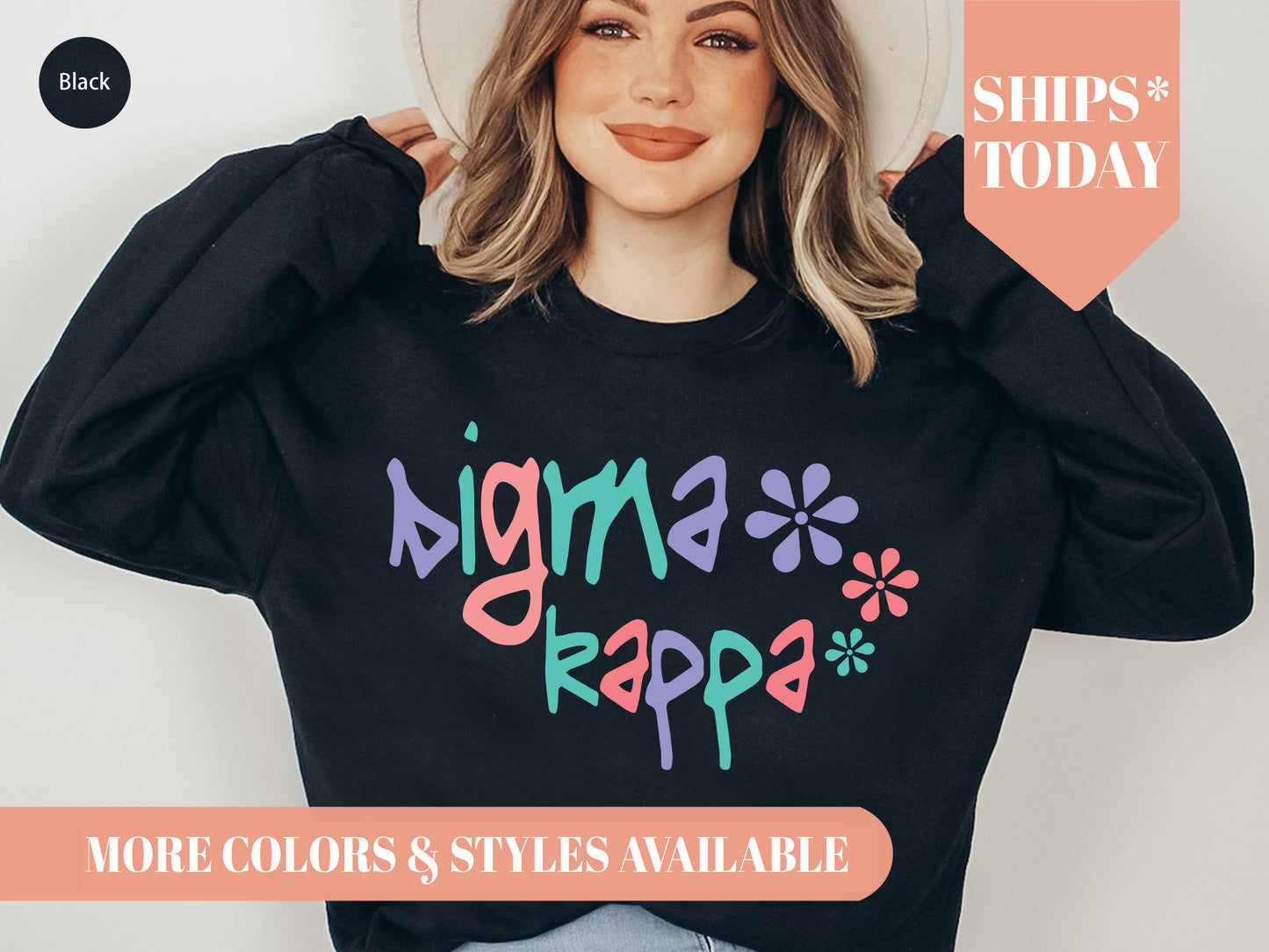 Sigma Kappa Colorful Floral Sorority Sweatshirt _ 2625g