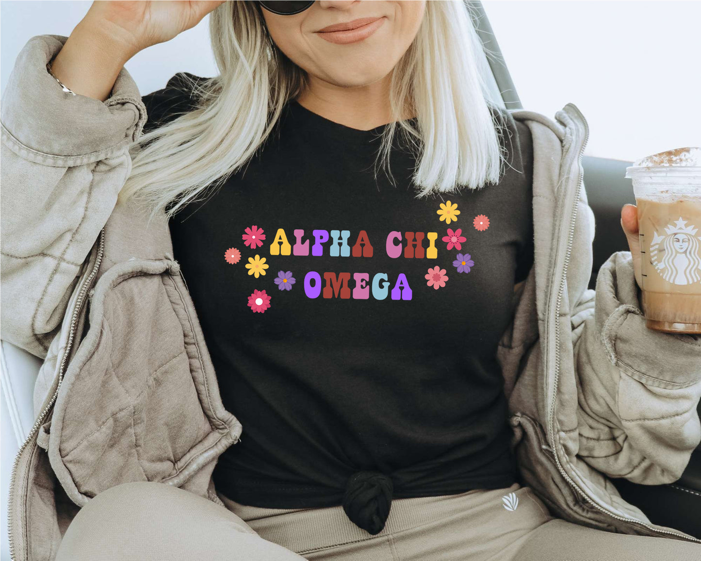 Alpha Chi Omega Splash of Color Sorority T-shirt _ 3175g