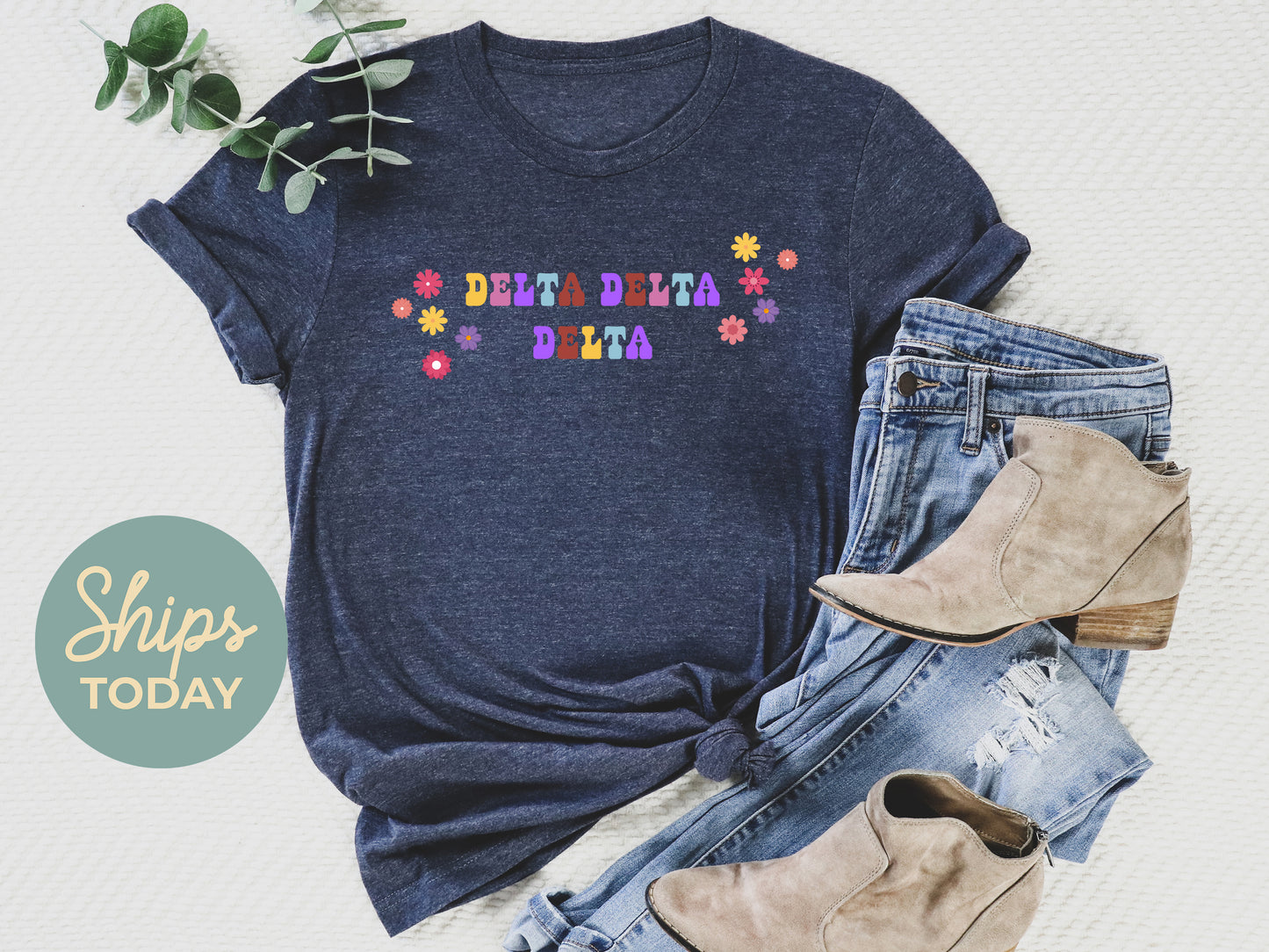 Delta Delta Delta Splash of Color Sorority T-shirt _ 3185g