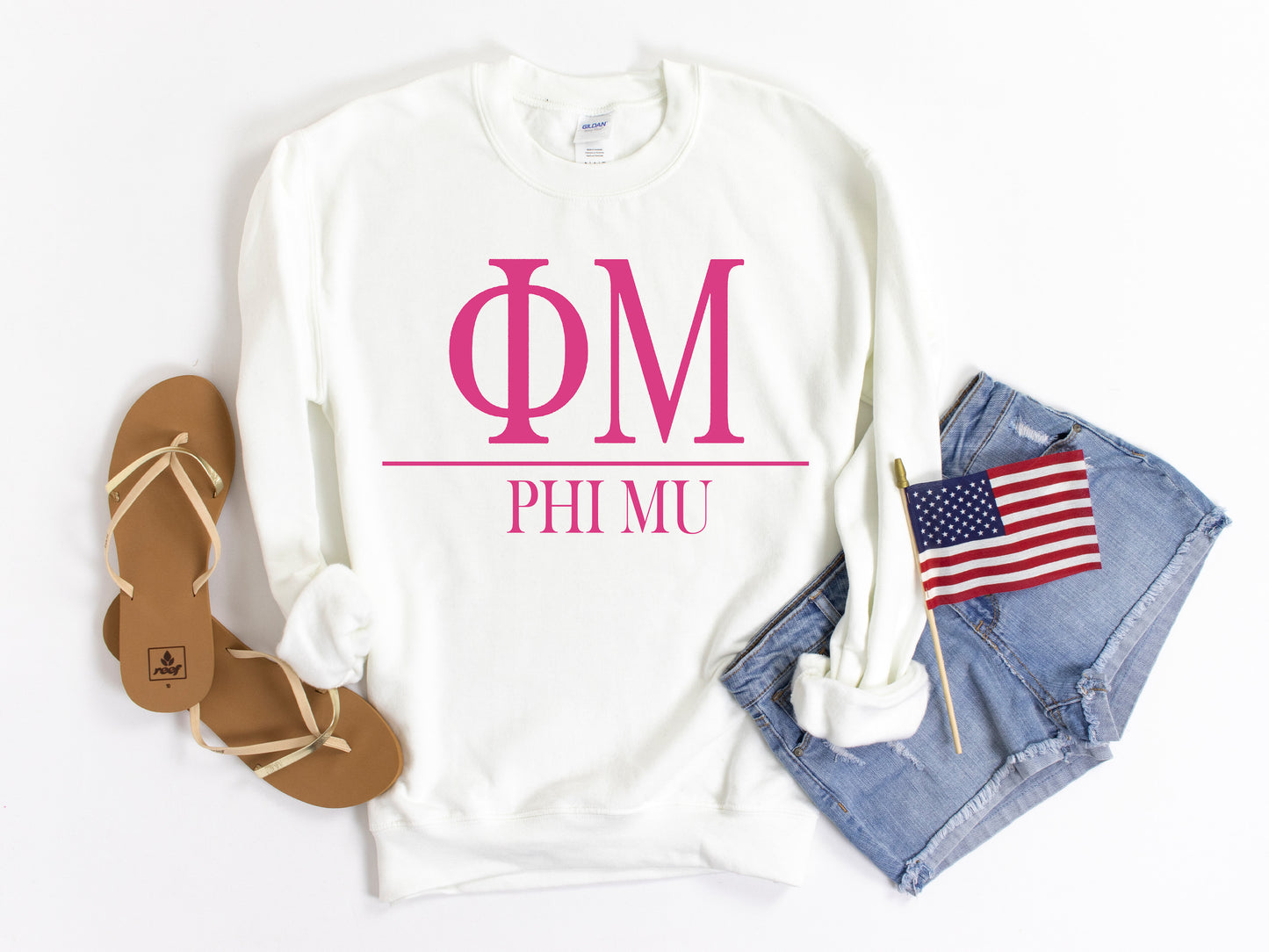 Phi Mu Loud Letters Sorority Sweatshirt _ 484g
