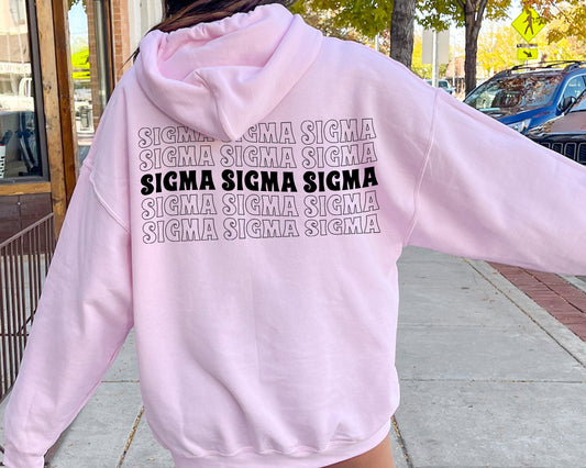 Sigma Sigma Sigma Wavy Letters Sorority Hoodie _ 33421g