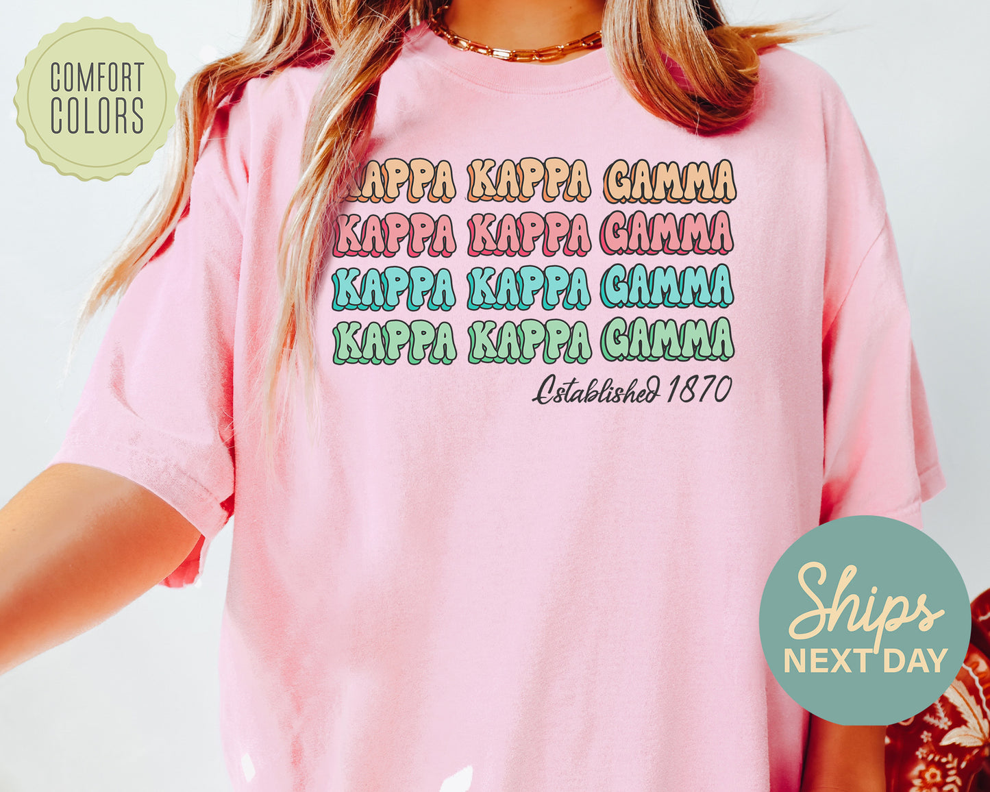 Kappa Kappa Gamma Lucy Comfort Colors Sorority T-shirt _ 275g