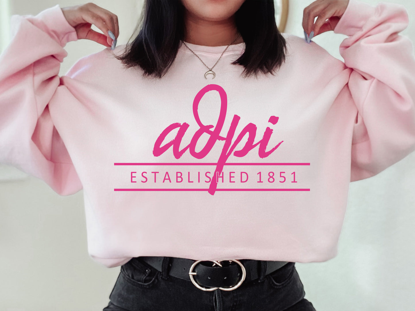 Alpha Delta Pi All Pink Sorority Sweatshirt _ 753g