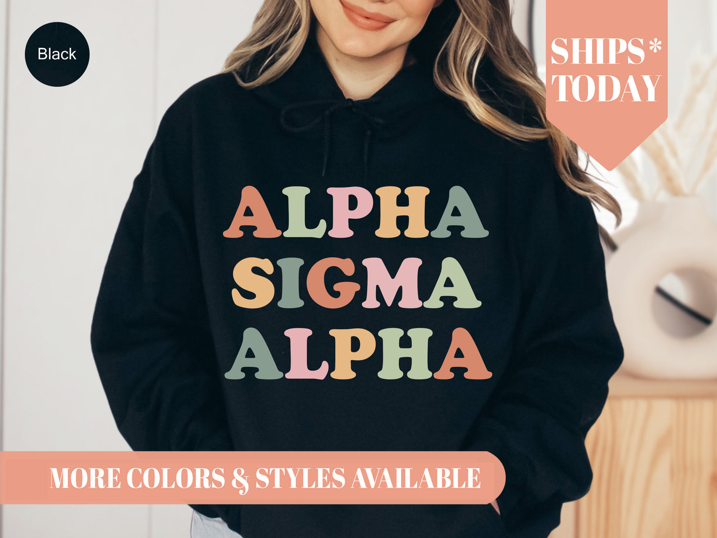 Alpha Sigma Alpha Bright and Proud Sorority Hoodie _ 420g