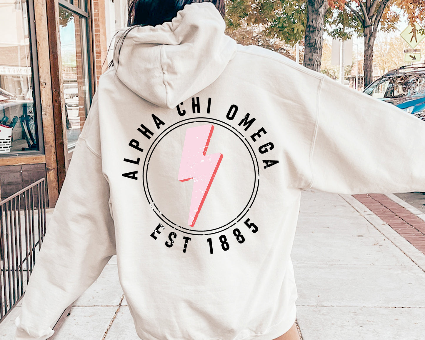 Alpha Chi Omega Pinkish Strike Sorority Hoodie _ 33102g