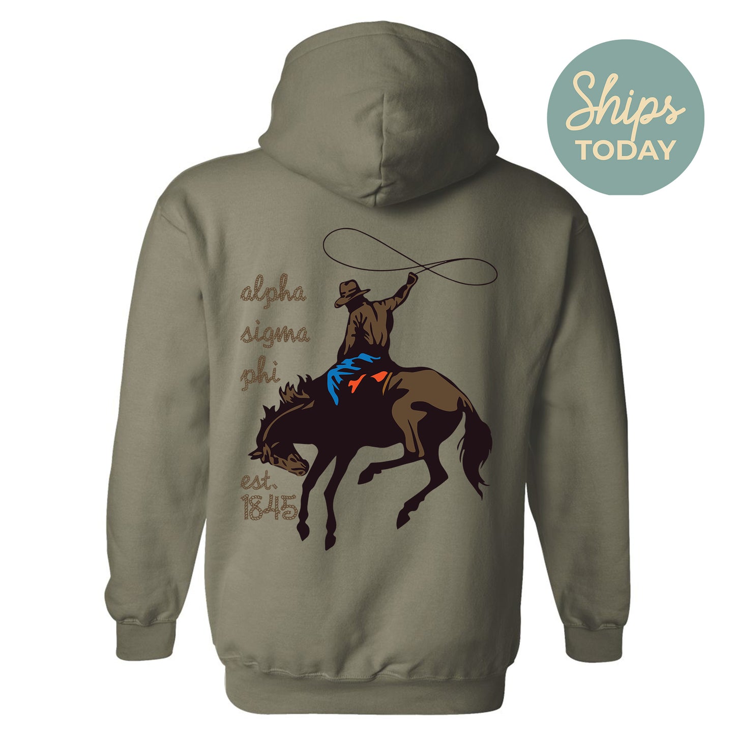 Alpha Sigma Phi Cowboy Fraternity Hoodie _ 31182g