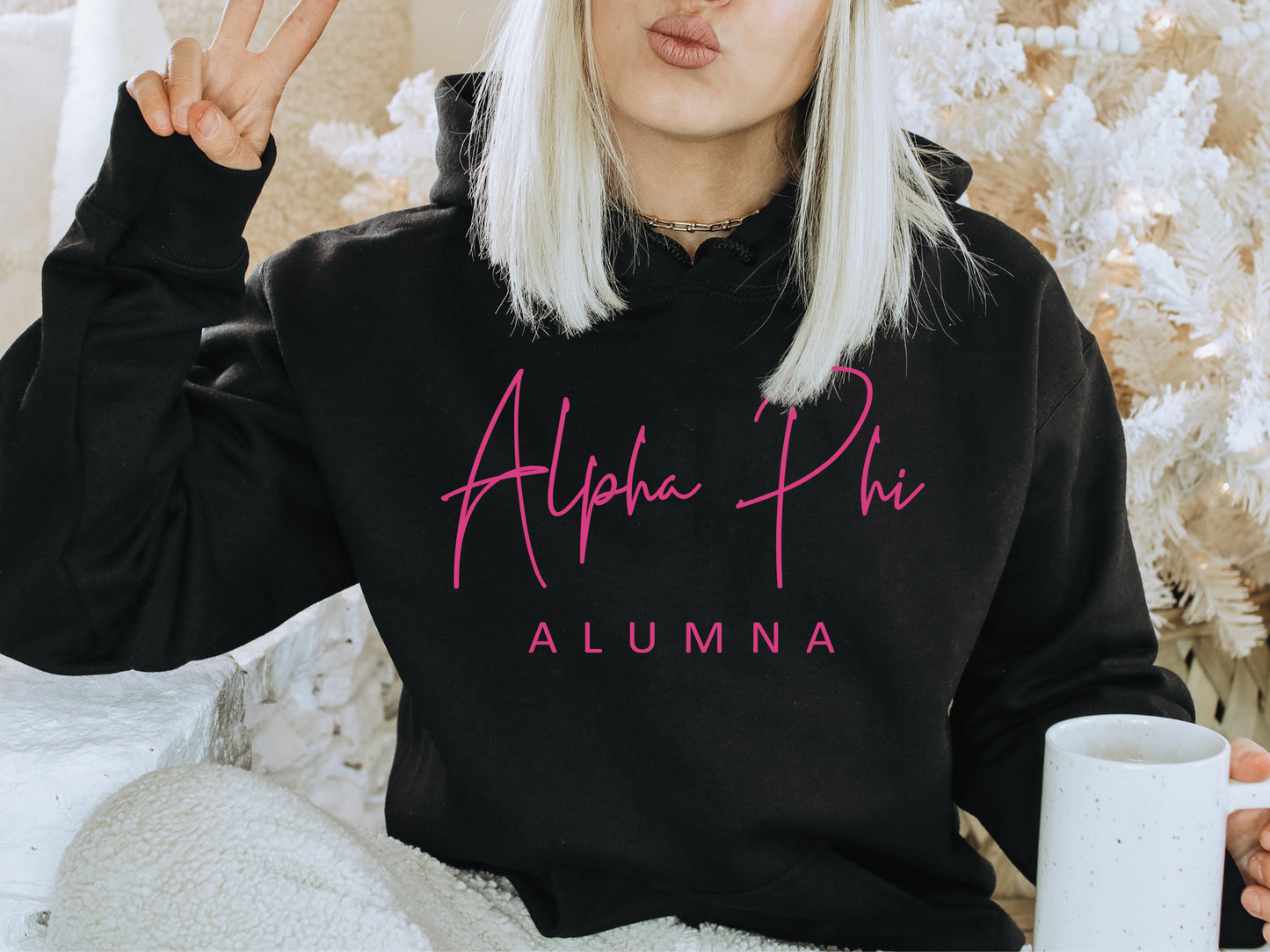 Alpha Phi Simple and Sweet Alumna Sorority Hoodie _ 497g
