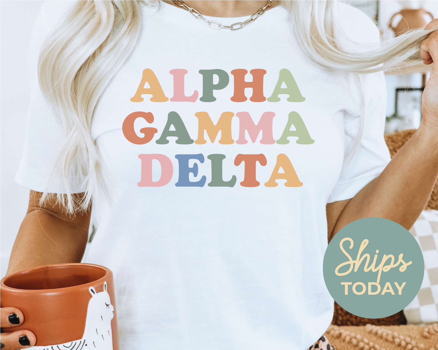 Alpha Gamma Delta Bright and Proud Sorority T-shirt _ 417g