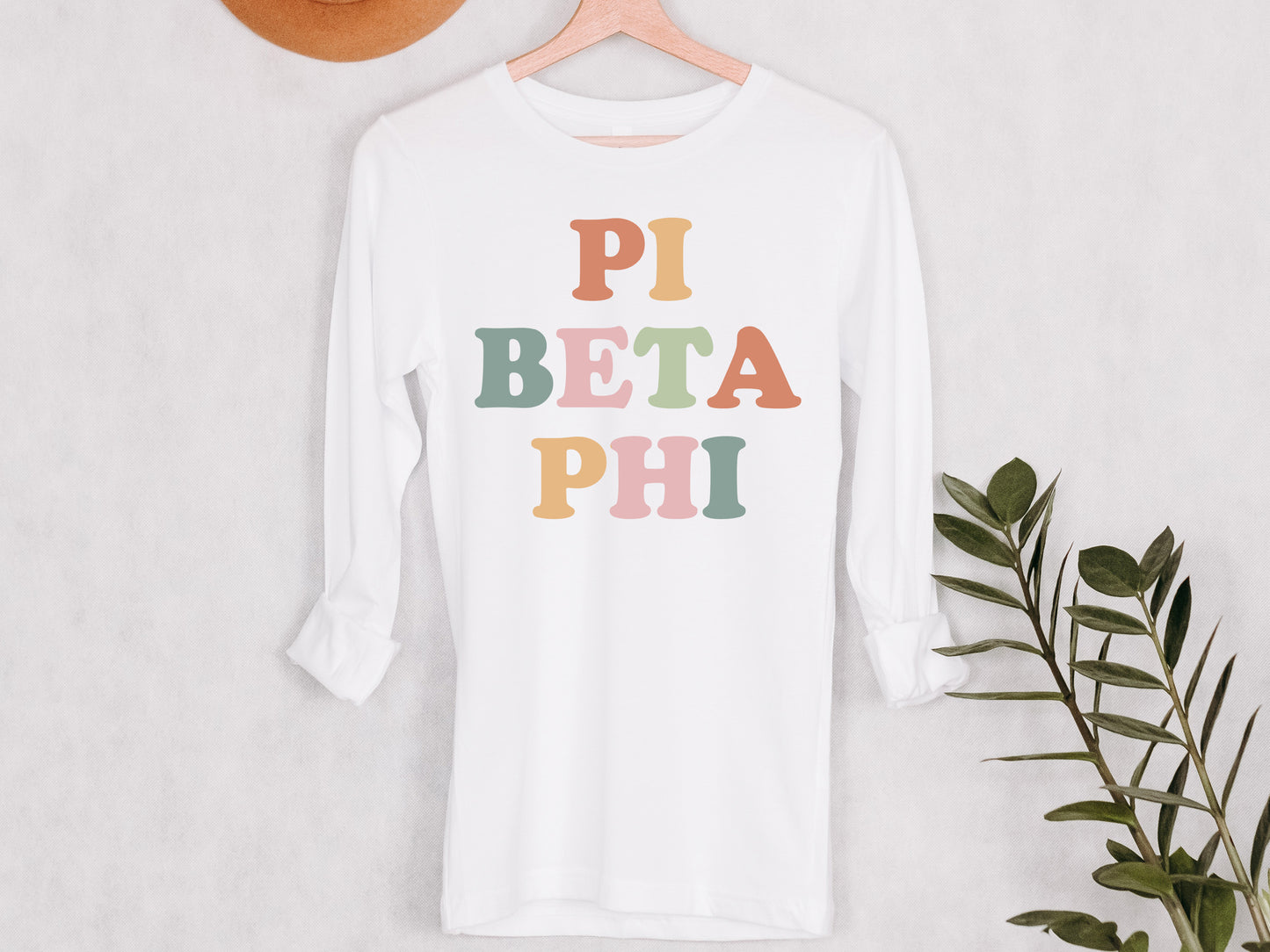 Pi Beta Phi Bright and Proud Sorority Long Sleeve T-shirt _ 434g