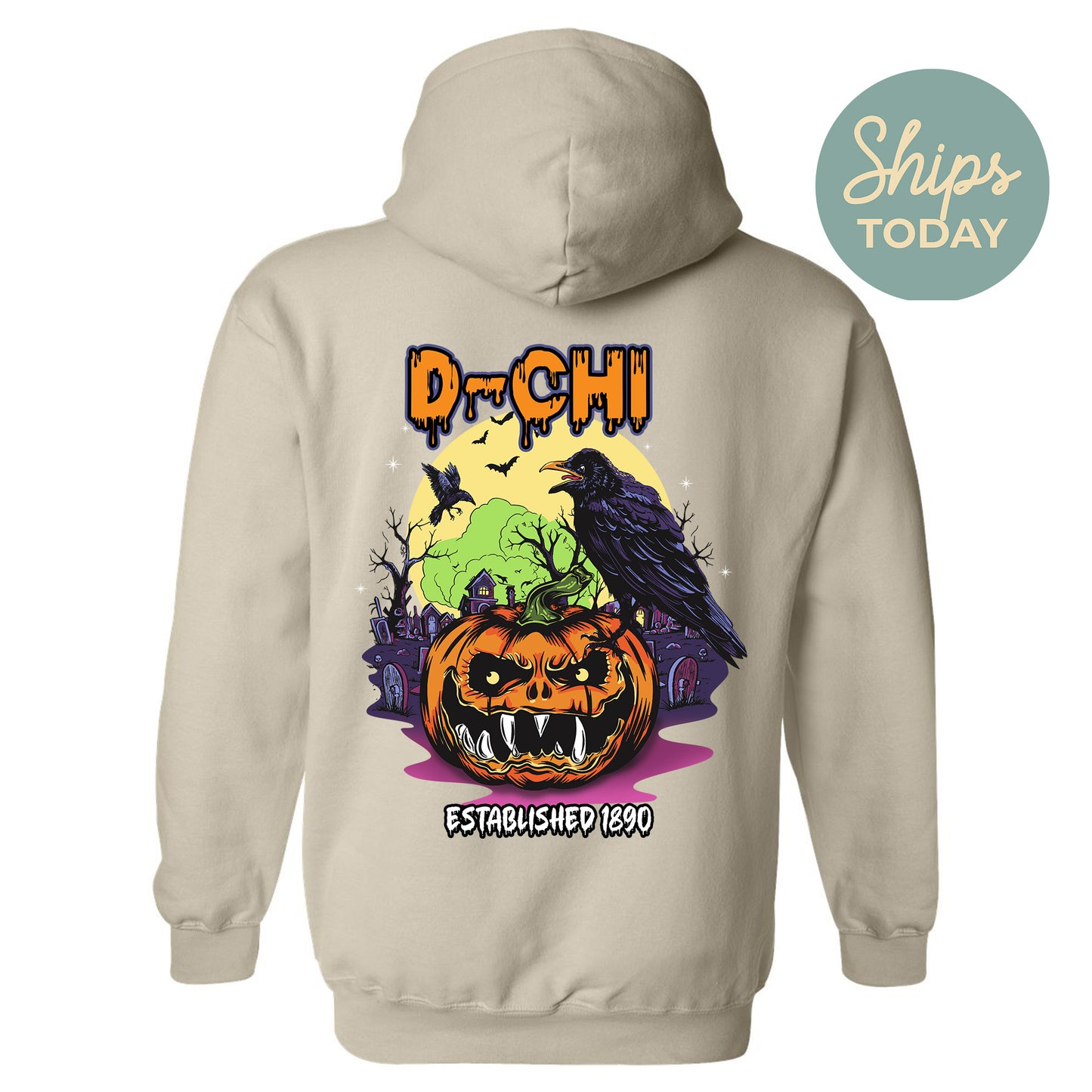 Delta Chi Halloween Bats Fraternity Hoodie _ 36258g