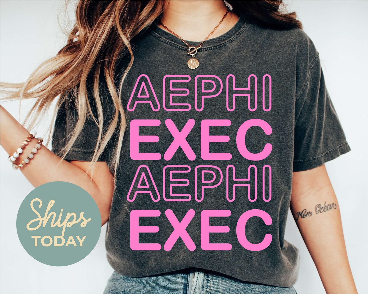 Alpha Epsilon Phi Executive Sisterhood Sorority T-shirt _ 30902g