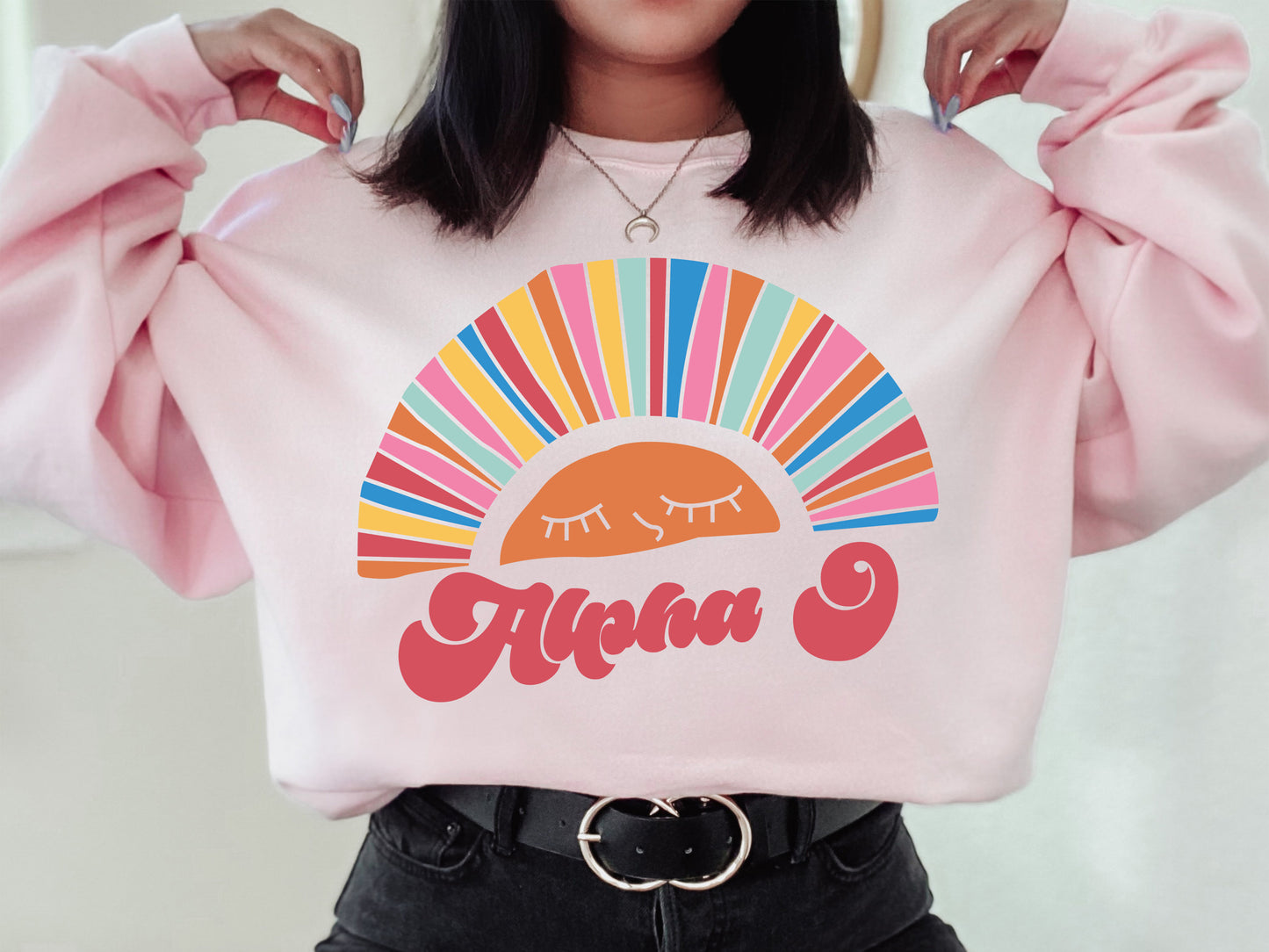 Alpha Omicron Pi Sunshine Sorority Sweatshirt _ 3311g