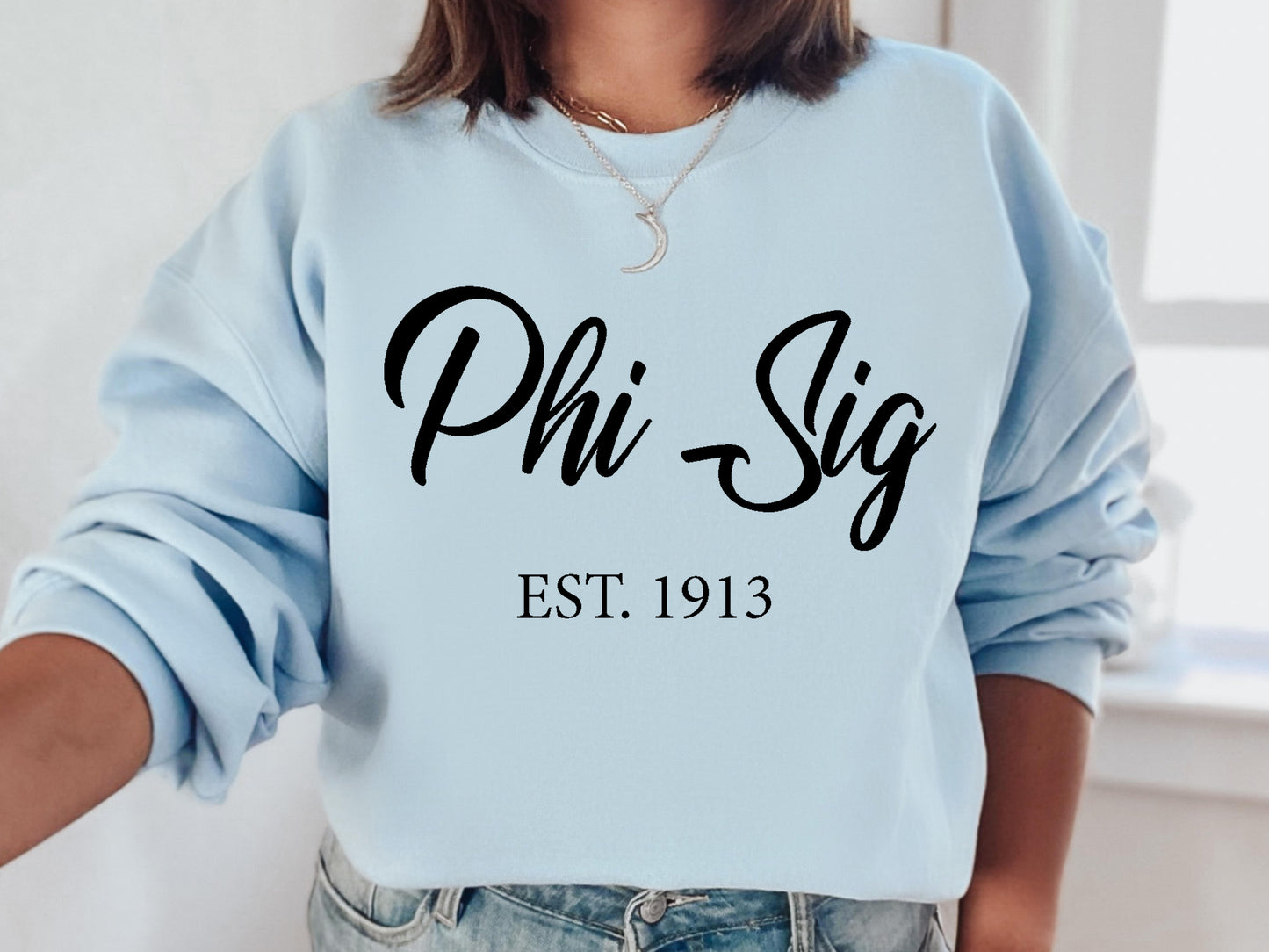 Phi Sigma Sigma Black Flowy Sorority Sweatshirt _ 96g