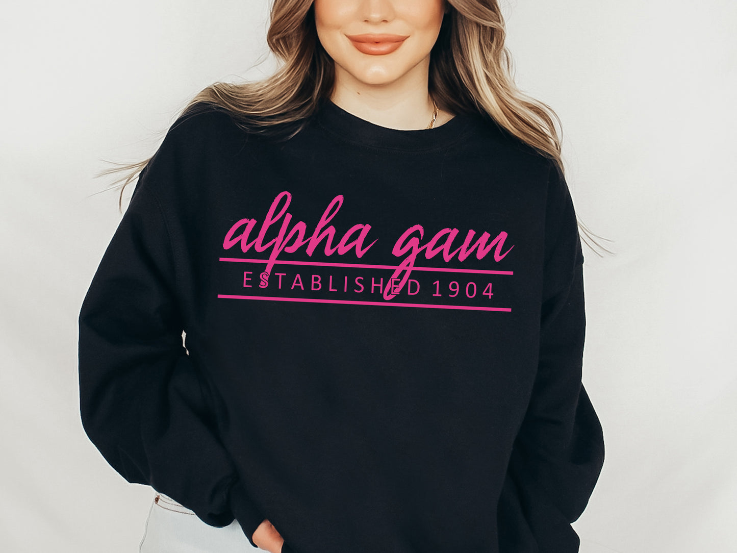 Alpha Gamma Delta All Pink Sorority Sweatshirt _ 755g