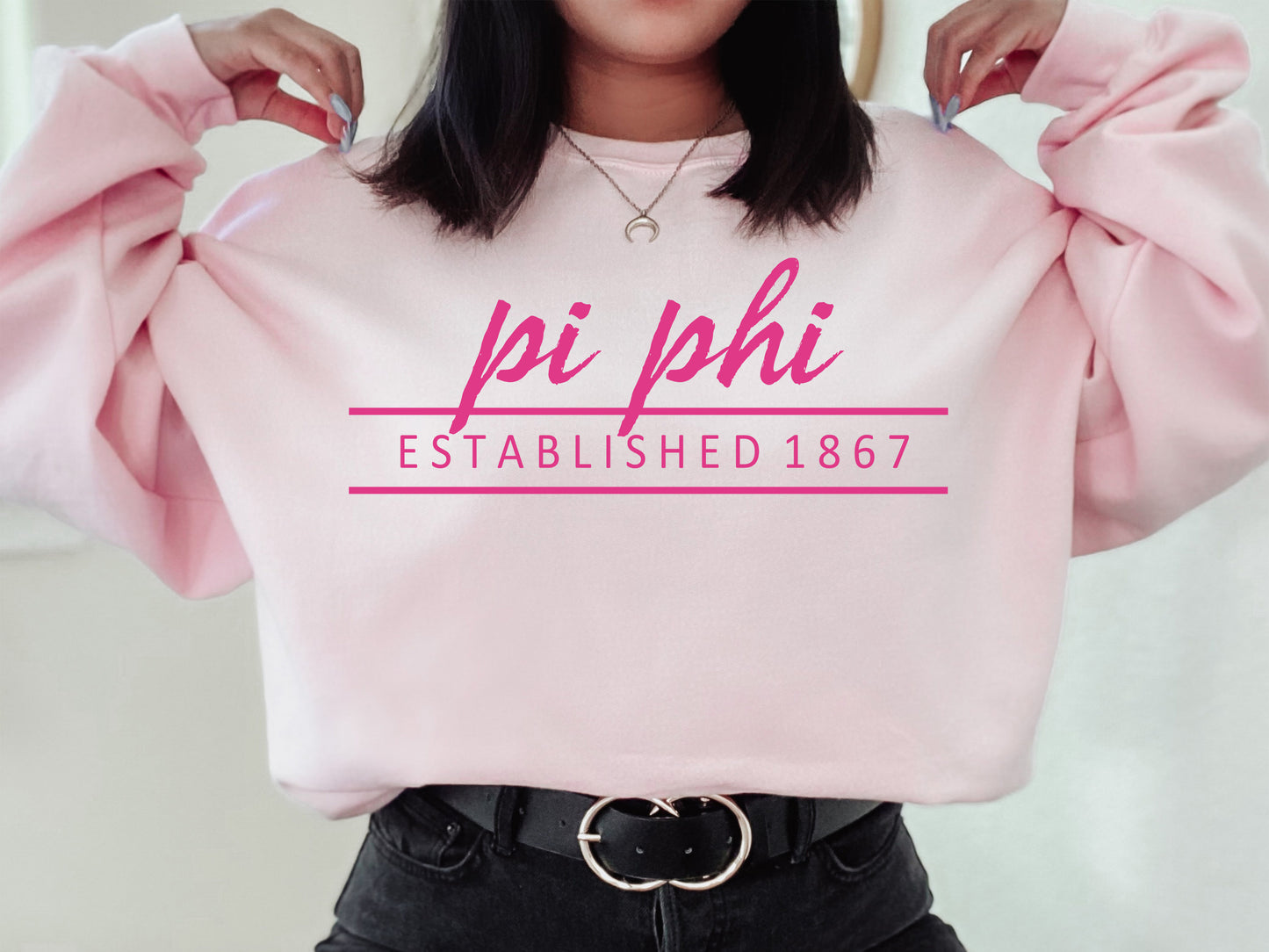 Pi Beta Phi All Pink Sorority Sweatshirt _ 772g